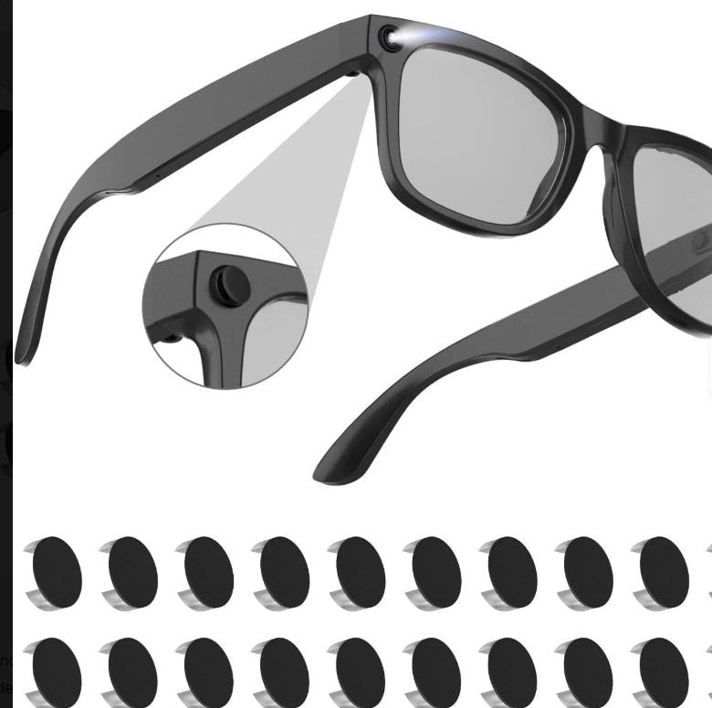 Fingergated Stealth Stickers — 20-Pack LED Light Blockers for Ray-Ban Meta Smart Glasses